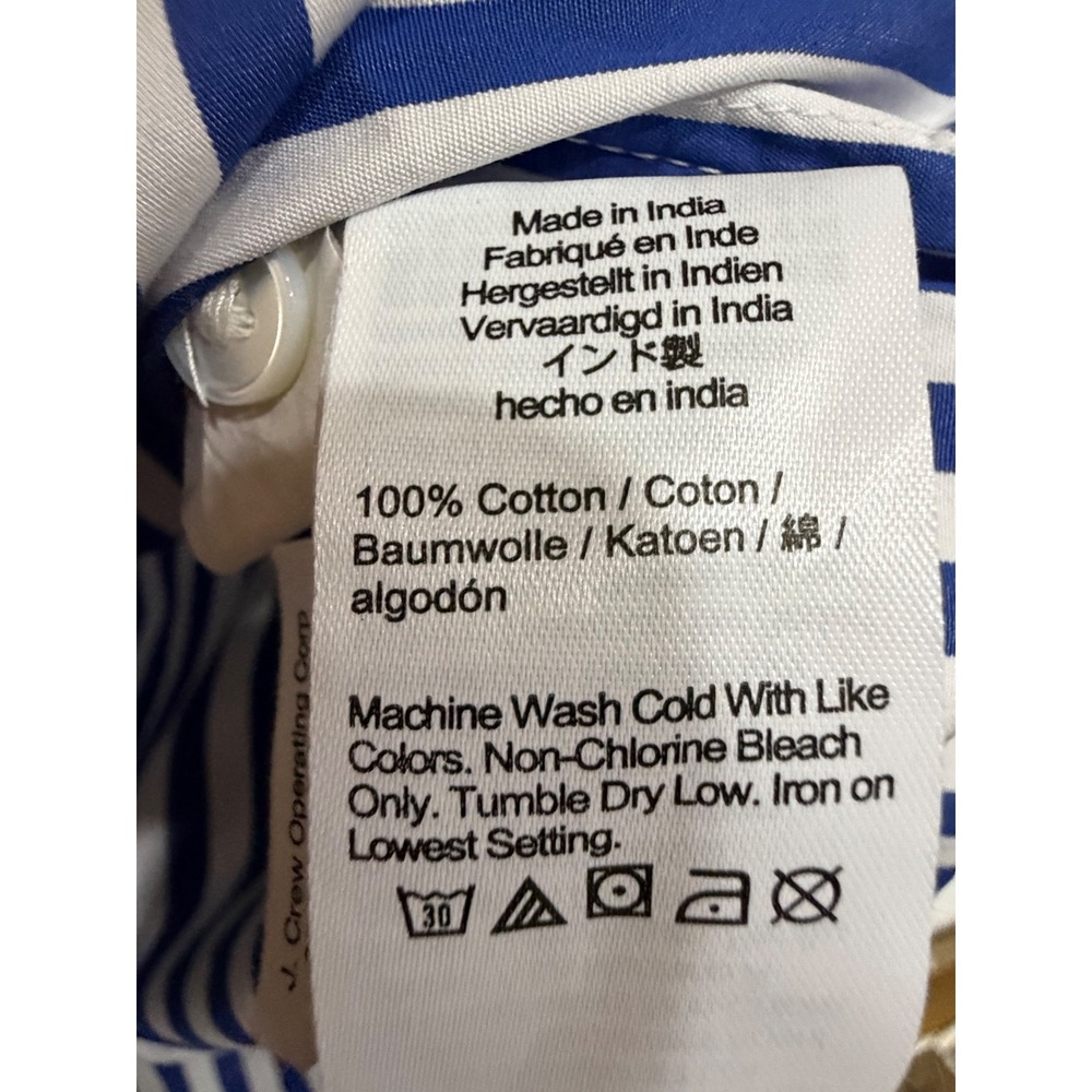 Madewell NZ863 Blue White Striped Button Front Shirt Medium NWT 100% Cotton Top - Picture 7 of 7